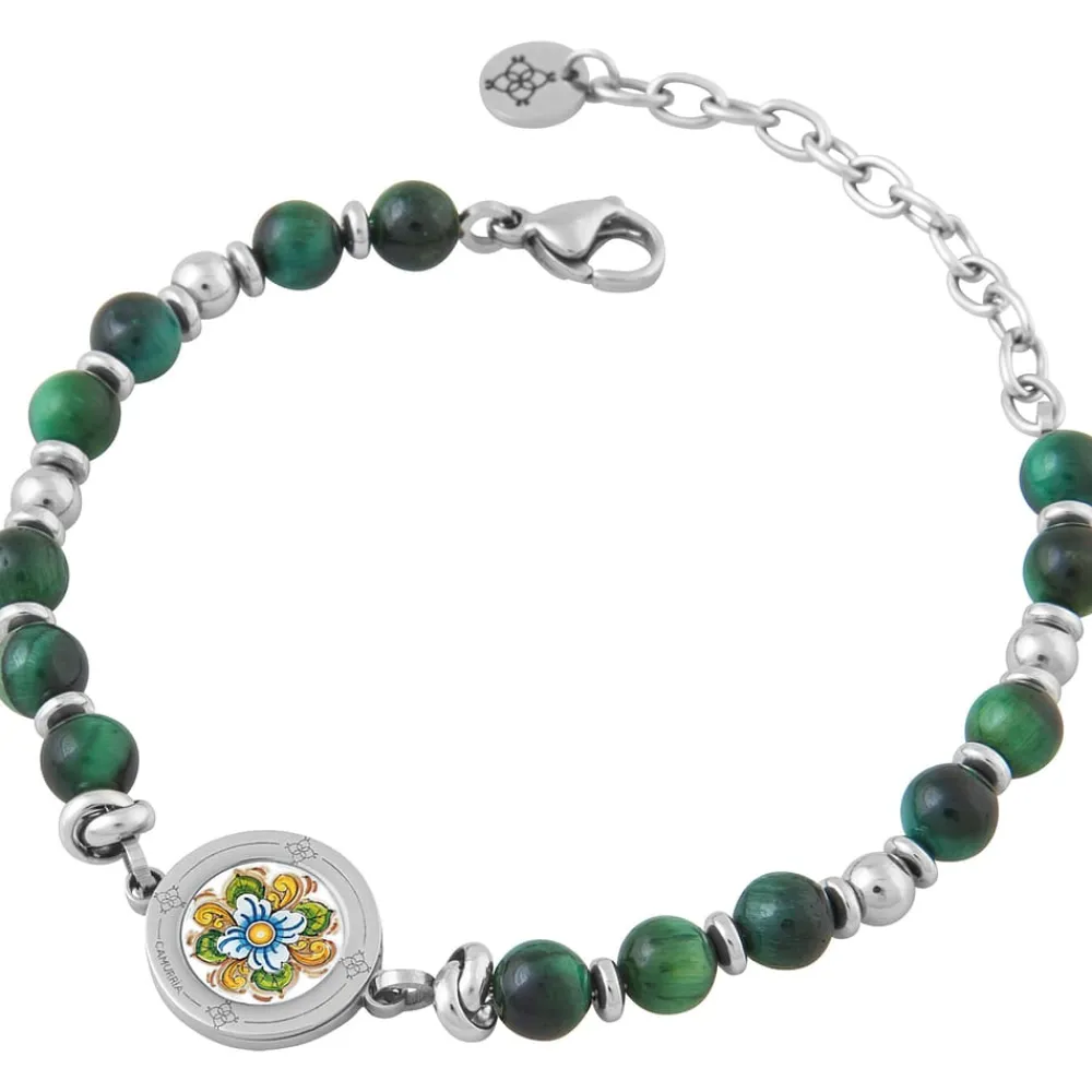 Bracciali|Gioielli In Acciaio<Camurrìa BRACCIALE CAMURRÌA A PIGNULATA - CJ.BR25S.3PV