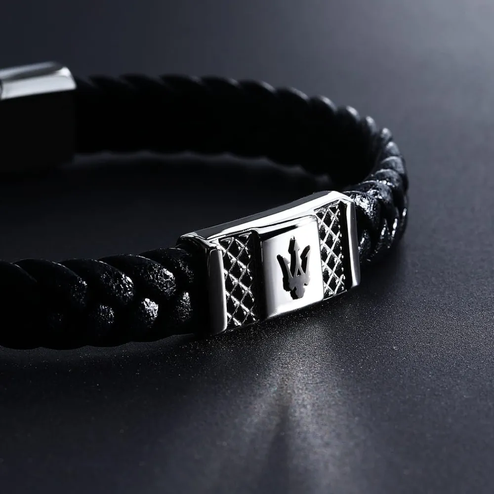 Bracciali|Gioielli In Acciaio<Maserati BRACCIALE RECYCLED LEATHER - JM424AVE25