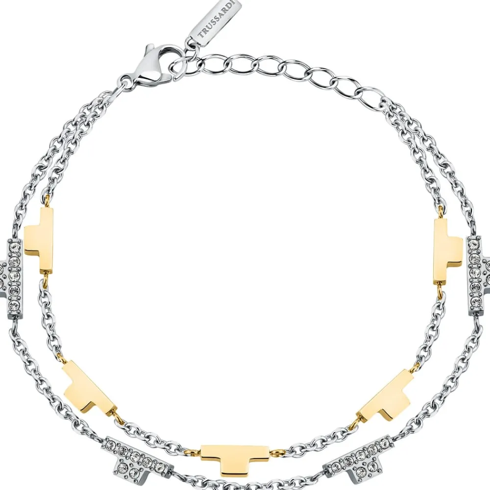 Gioielli In Acciaio<Trussardi BRACCIALE T-LOGO - TJAXC64