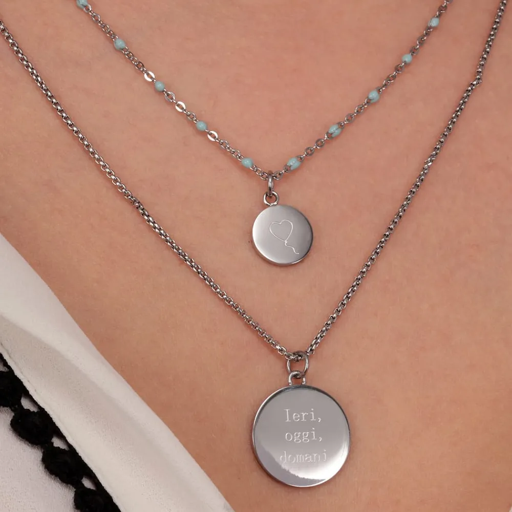 Collane In Acciaio|Collane Donna<Bluespirit COLLANA GOOD VIBES - P.31R510000400