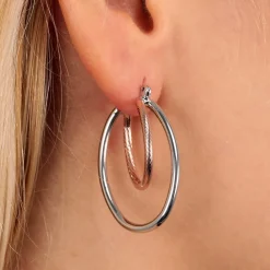 Gioielli Donna|Orecchini In Acciaio<Bluespirit Orecchini a Cerchio - Creole, ⌀33mm