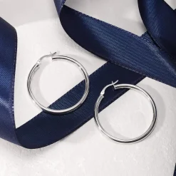 Orecchini In Argento|Orecchini Donna<Bluespirit Orecchini a Cerchio - Creole in Argento
