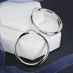 Gioielli In Argento|Gioielli Donna<Bluespirit Orecchini a Cerchio - Creole in Argento, ⌀40mm